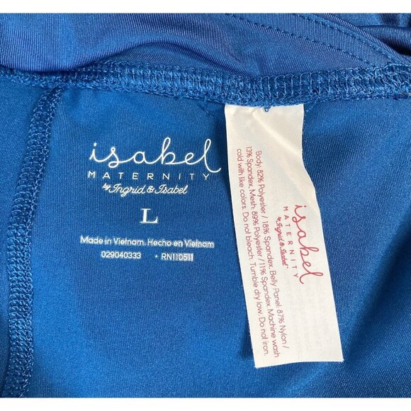 Isabel Maternity Large Leggings Crossover Panel Capri Teal Stretch Women New B80 - Picture 8 of 9